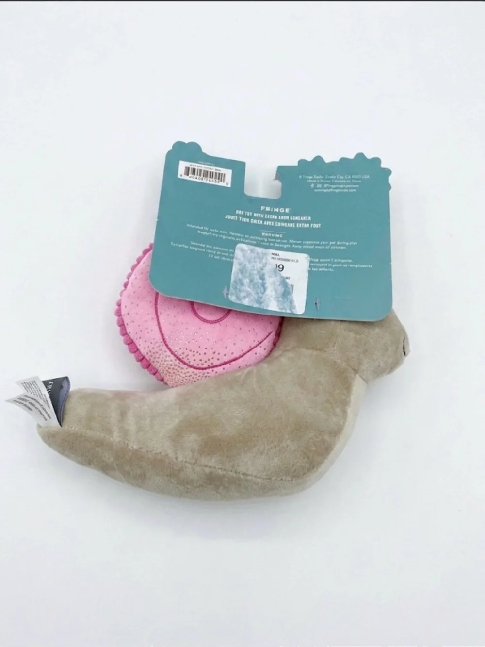 Fringe Studio Snail Mail Dog Toy with Plush with Squeaker
